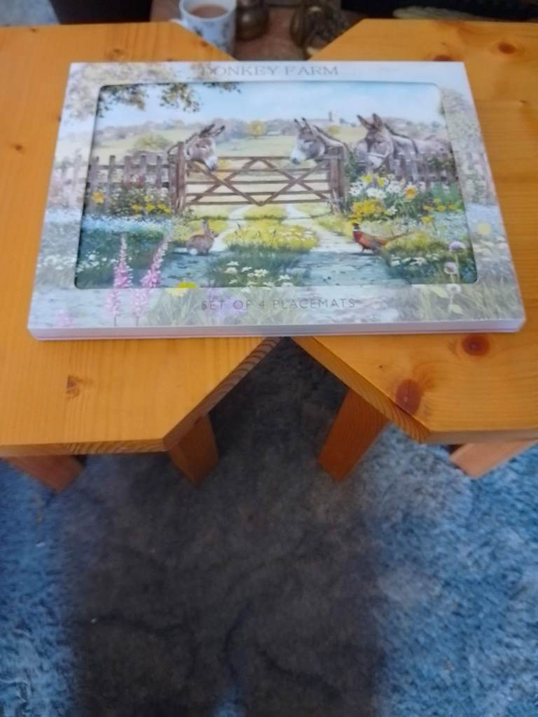 Pretty Decoritive Donkey Farm Placemats - Set of 4. Brand new. Boxed.