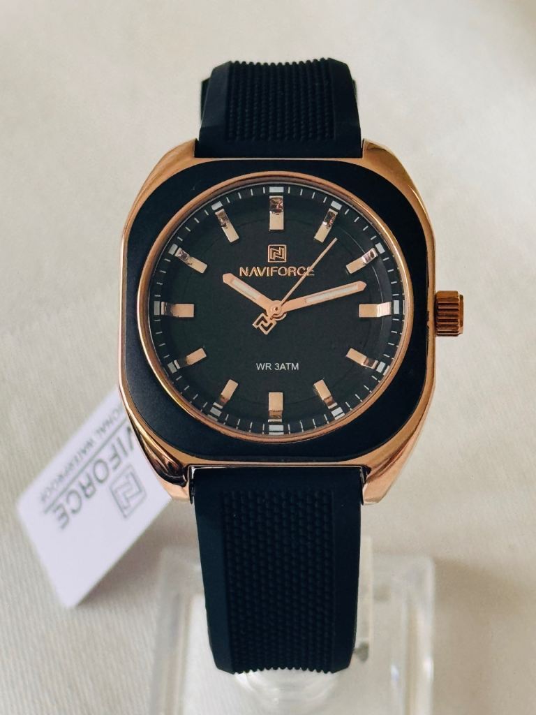 NAVIFORCE NF5061 Ladies Watch - Black & Rose Gold, NEW