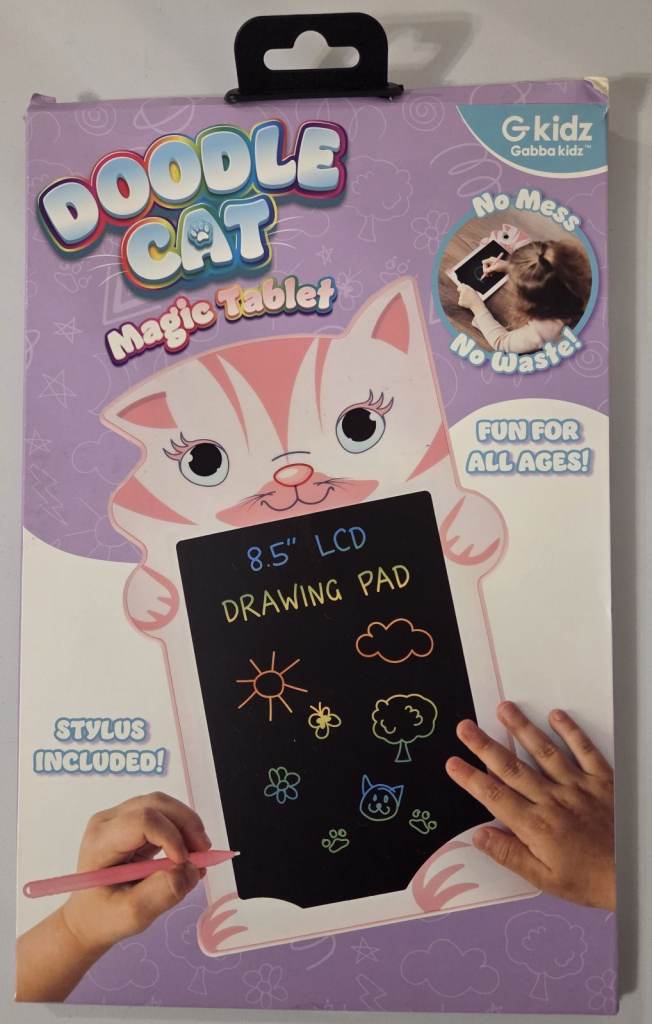 Doodle Cat Gabba Kidz 8.5'' LCD Writing Tablet Drawing Pad Kids Gift No Mess