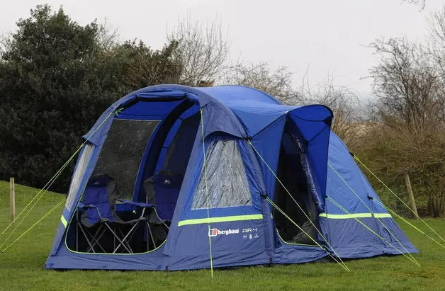 Berghaus Air 4 Blue 4 Person Inflatable Tent With 2 Way Pump Pegs + Groundsheet