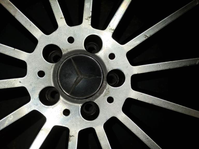 2 Mercedes Alloy Wheels – 1 Rear 20", 1 Front 19" (Front with Small Weldable Crack)