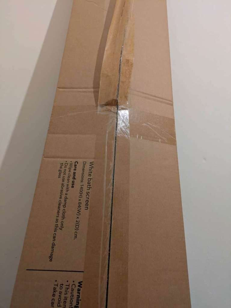 Argos white folding bath screen – Brand New in Box, £65.00 for Sale