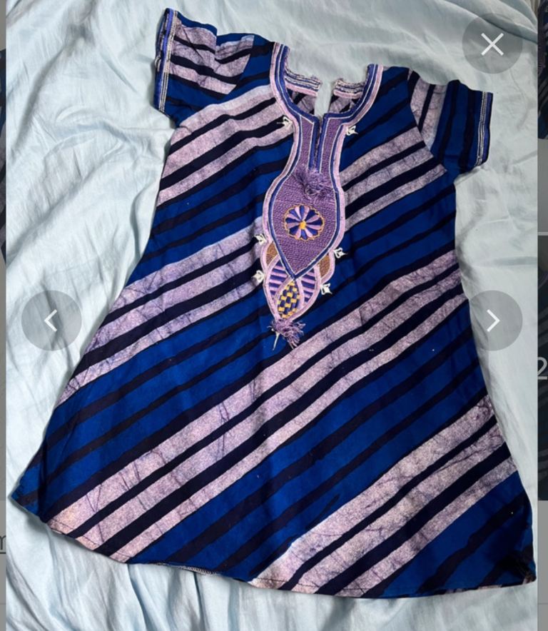 Girls’ African dress with embroidery 