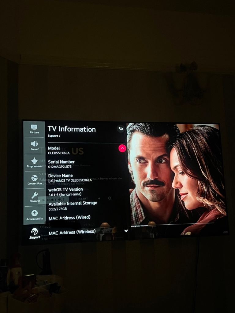 LG OLED CX 55” 4K TV – Excellent Condition – No Burn In