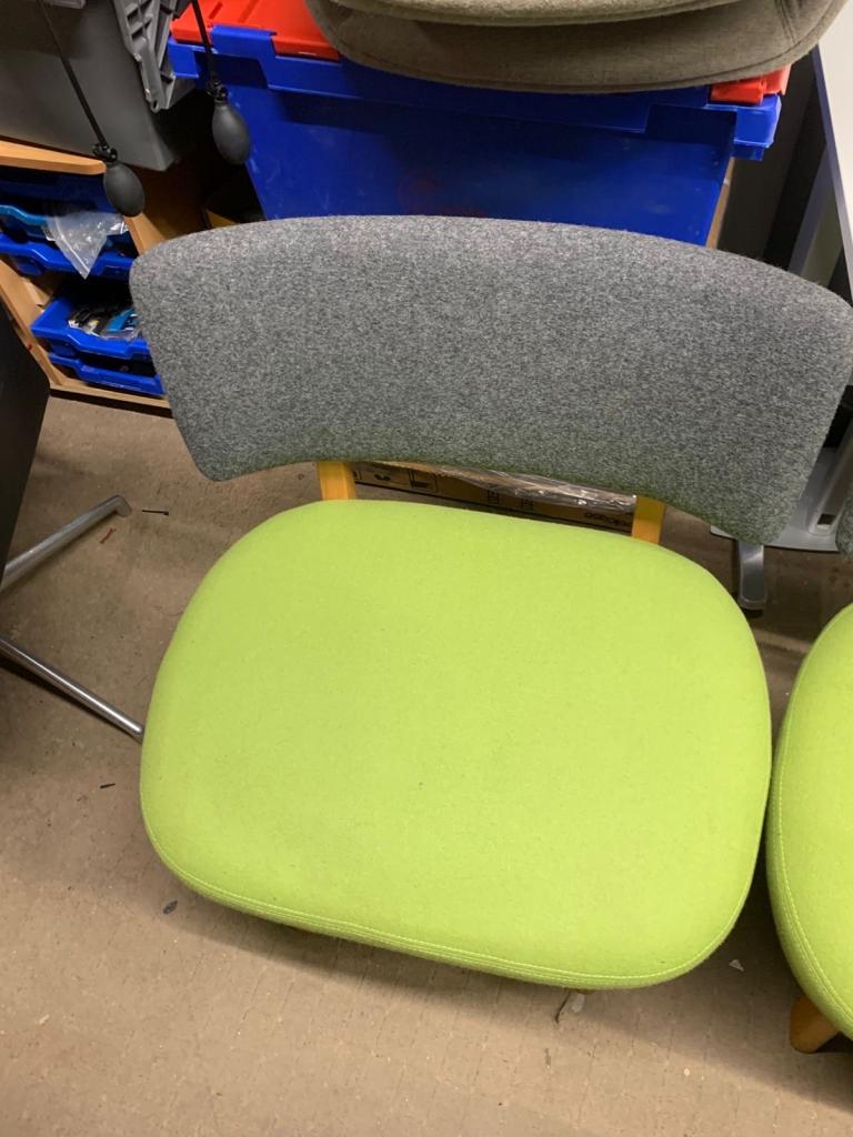 Allermuir Lime green upholstered mid-century modern style chair 