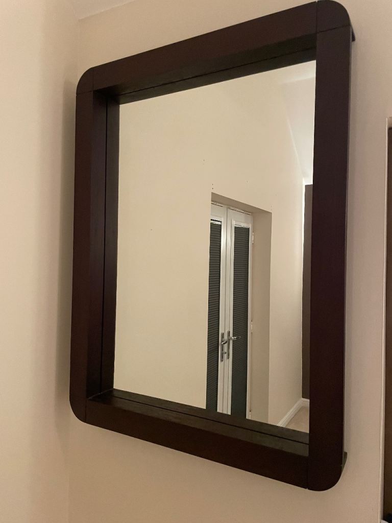 Large dark wood mirror