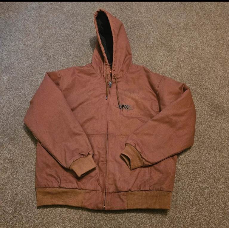 CornerStone Brown Hooded Work Jacket - Size L
