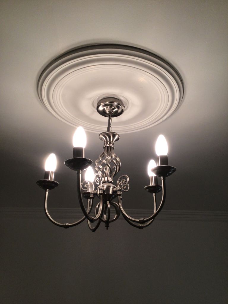 Five arm brushed nickel classic barley twist chandelier ceiling light (collection off m1 see map)