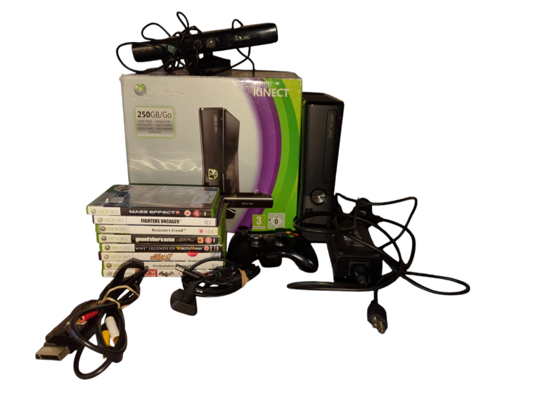 XBOX 360 Kinect boxed console bundle & 9 games