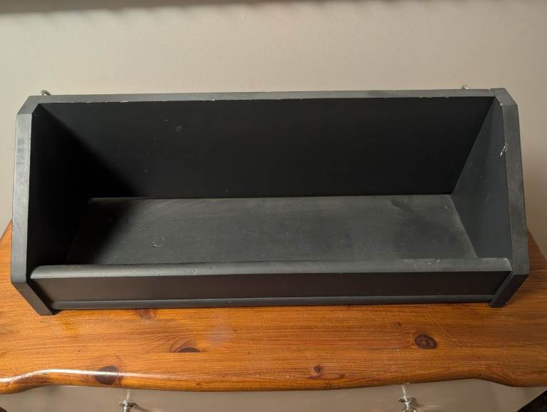 Shelf for side of bed with hooks