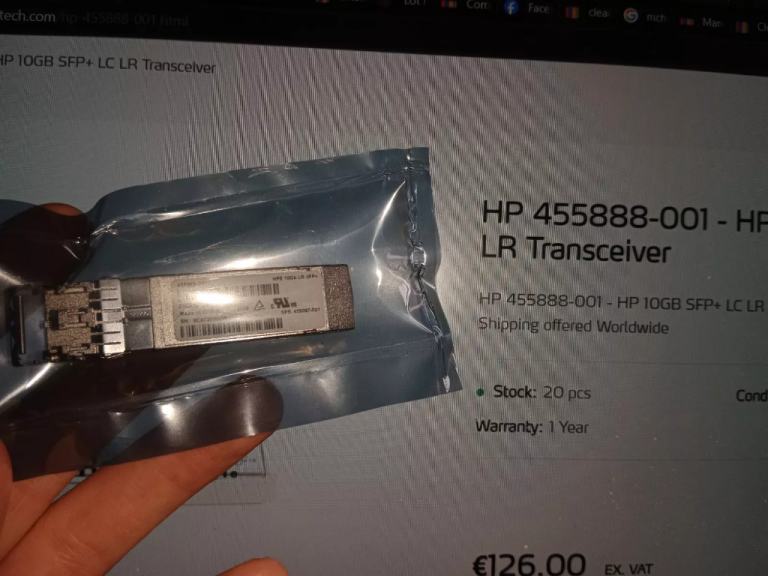 HPE 455888-001 - HP 10GB SFP+ LR Transceiver Module 21CFR(J) CLASS 1 SPS 456097