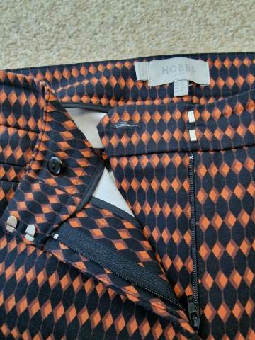 hobbs cigarette trousers HOBBS Geo Diamond Print Trousers Sz 12 🔸 Luxury Black & Orange Cigarette  Pants | in Peterborough, Cambridgeshire