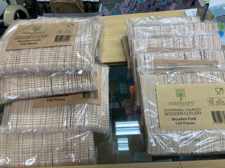EDENWARE SUSTAINABLE BIODEGRADABLE WOODEN CUTLERY FOR CATERING X 1700 PIECES