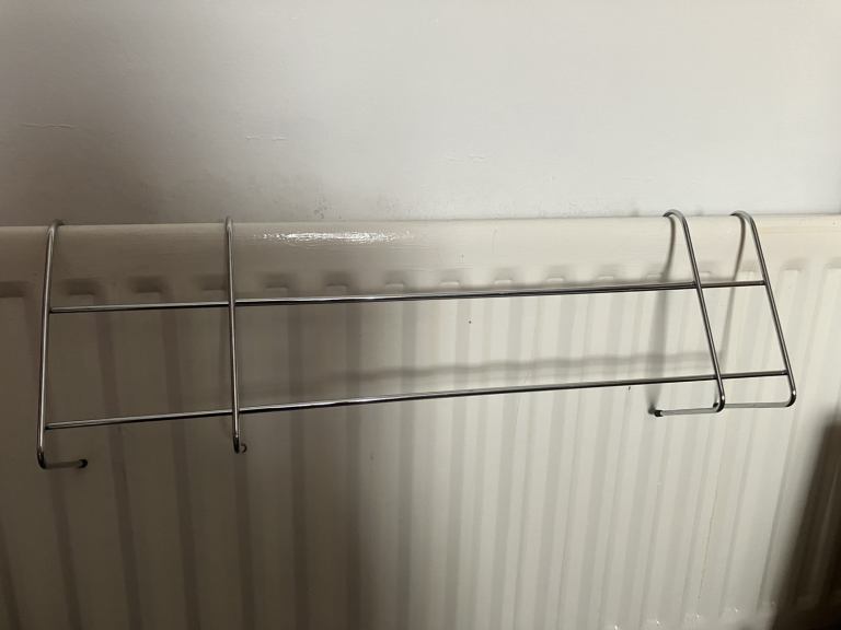 Set of 2 chrome/silver radiator airers, for clothes, towels etc