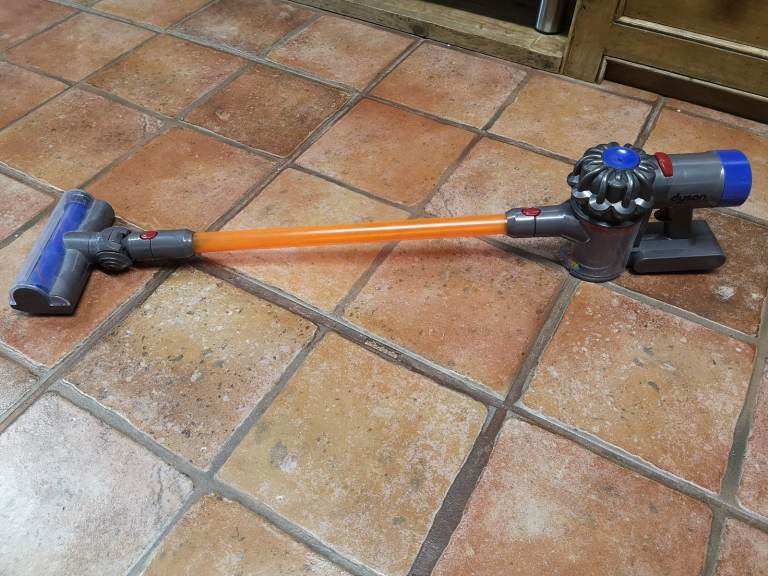 Toy Dyson vacuum cleaner. Purple & grey. Good used condition. 