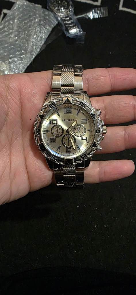 Men's silver Analog Quarts Watch 39-42 mm