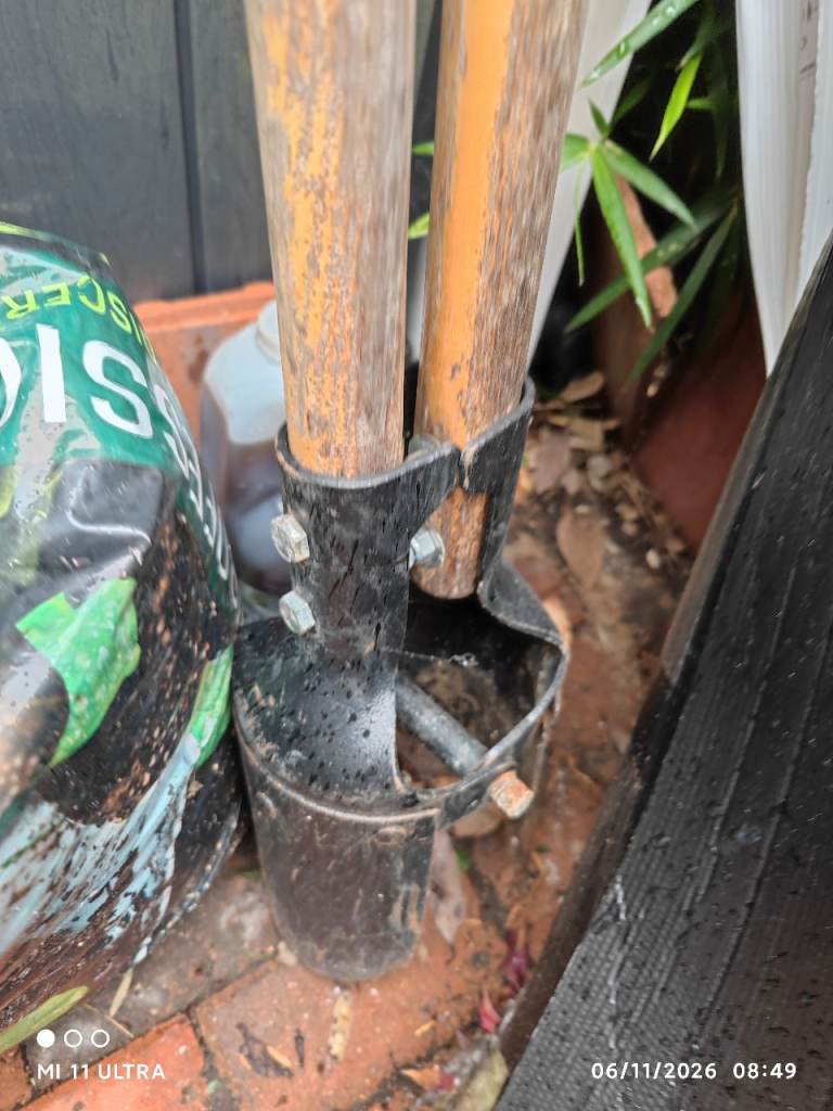Post Hole Digger - Metal and Wood Handles, Good Condition