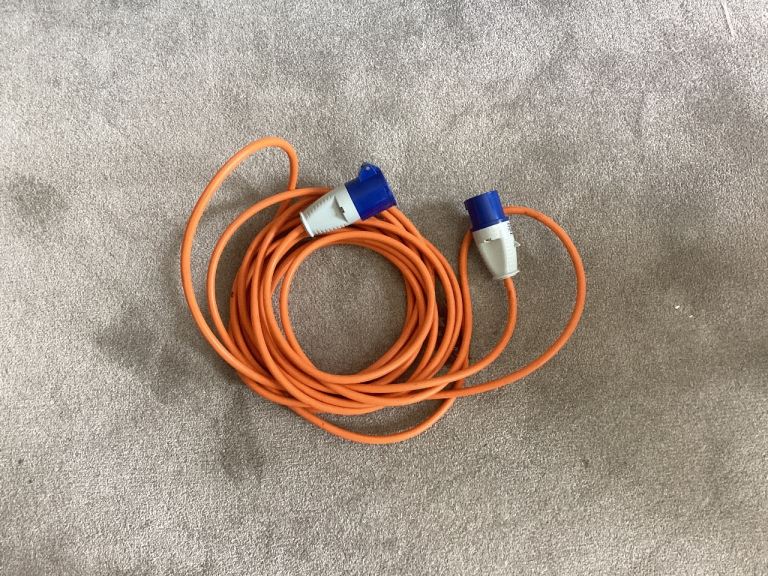 Camping site hook up lead for caravans and campervans