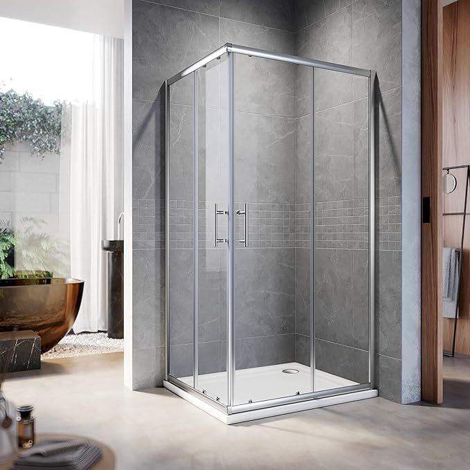 New Sliding Corner new Entry Shower Enclosure Door Cubicle 800 x 700 mm