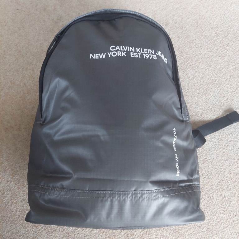 Calvin Klein Jeans Grey Backpack - NEW with Tags