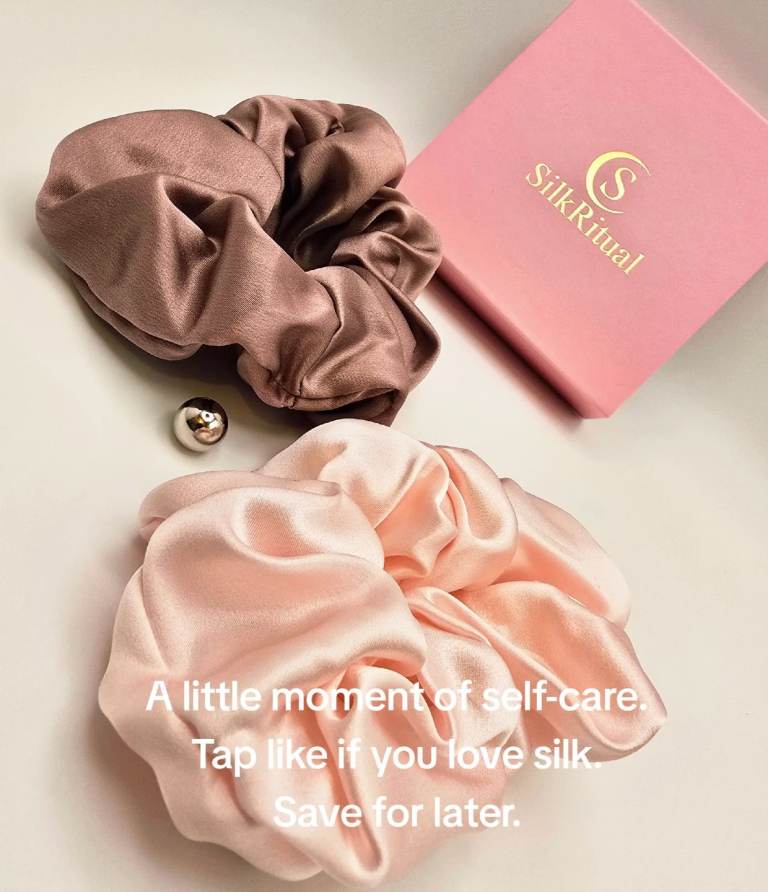 Silk Scrunchies 100 percent Silk Gift Box Set SilkRitual