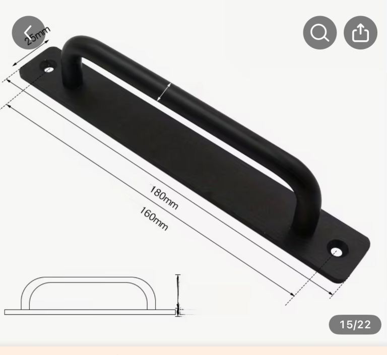 image for Black Cupboard Door Handles x 6 