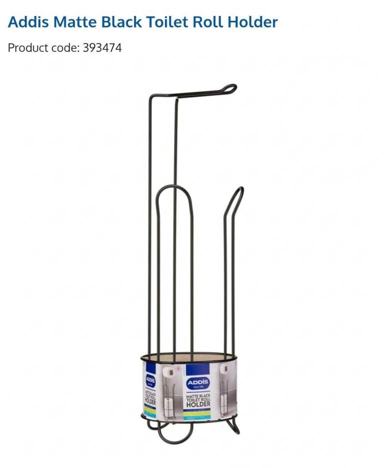 Addis Matte Black Toilet Roll Holder.