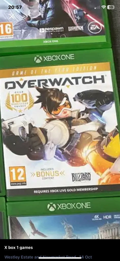 Overwatch, Xbox 1 game 