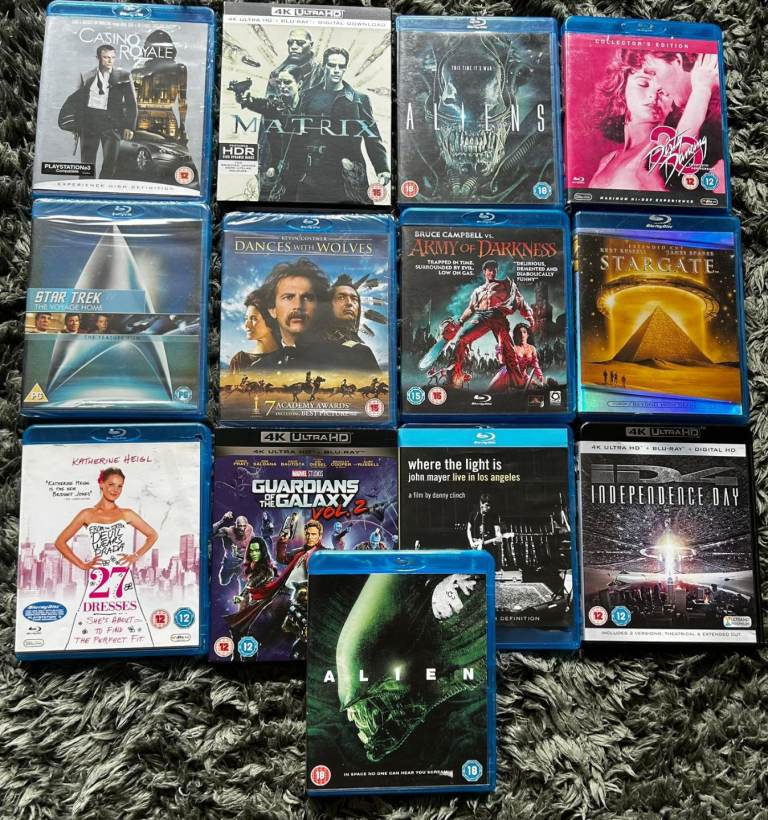 13 Blu Ray movies excellent condition