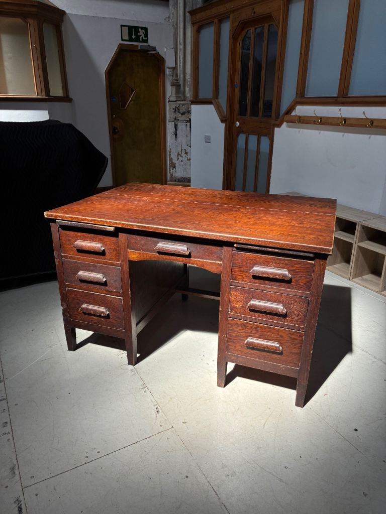 Solid Wood Desk with Drawers – Good Condition