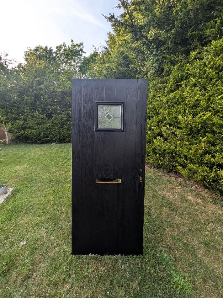 Composite front door black & white 