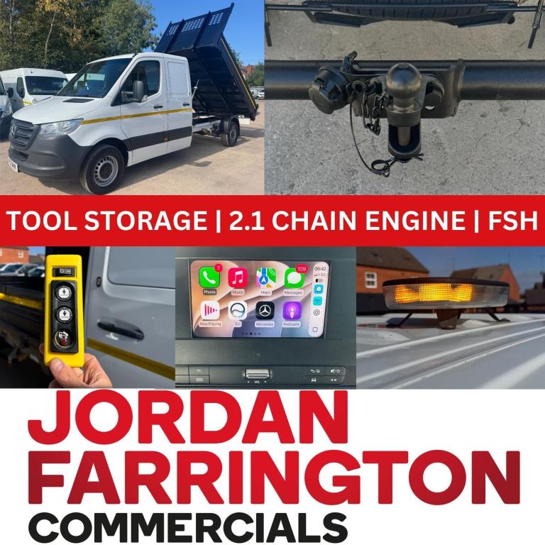 2021 MERCEDES BENZ SPRINTER 314 CDI STEEL BODY CREW CAB **TOOL STORAGE TIPPER**