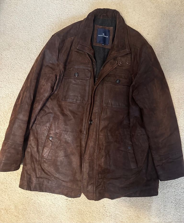 Suede/Nappa overcoat, XXL, Chocolate brown