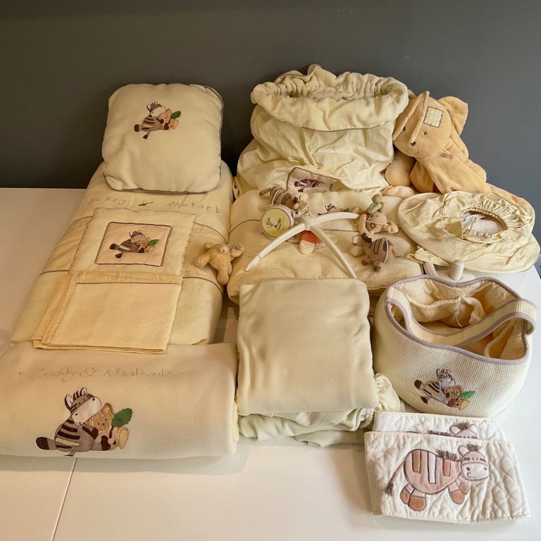 image for Mamas & Papas Huge Baby Nursery Bundle Cot Bedding, Mobile, Tidy & More 15 Pieces