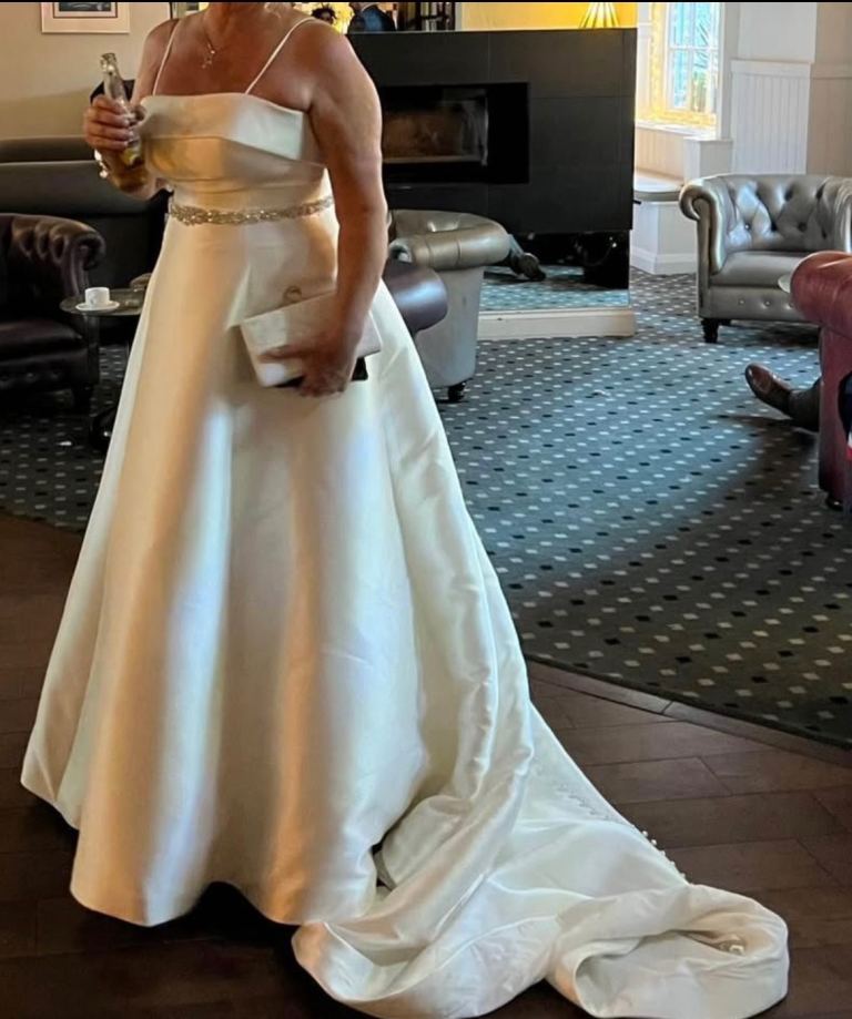Bespoke ivory satin Wedding Dress