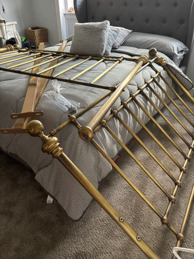 Brass bed surround