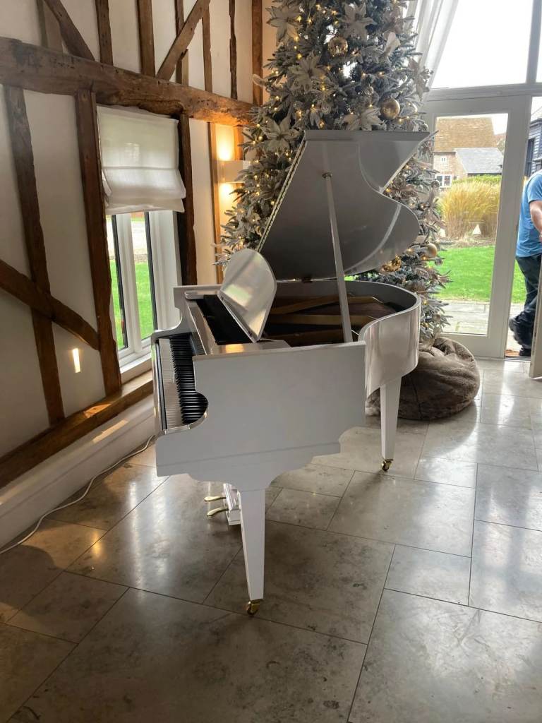 White Baby Grand Piano Digital Conversion - Free Delivery 