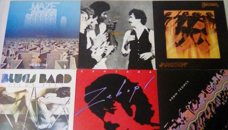 Santana. Robin Trower. Blues Band. Maze vinyl LP £3 each