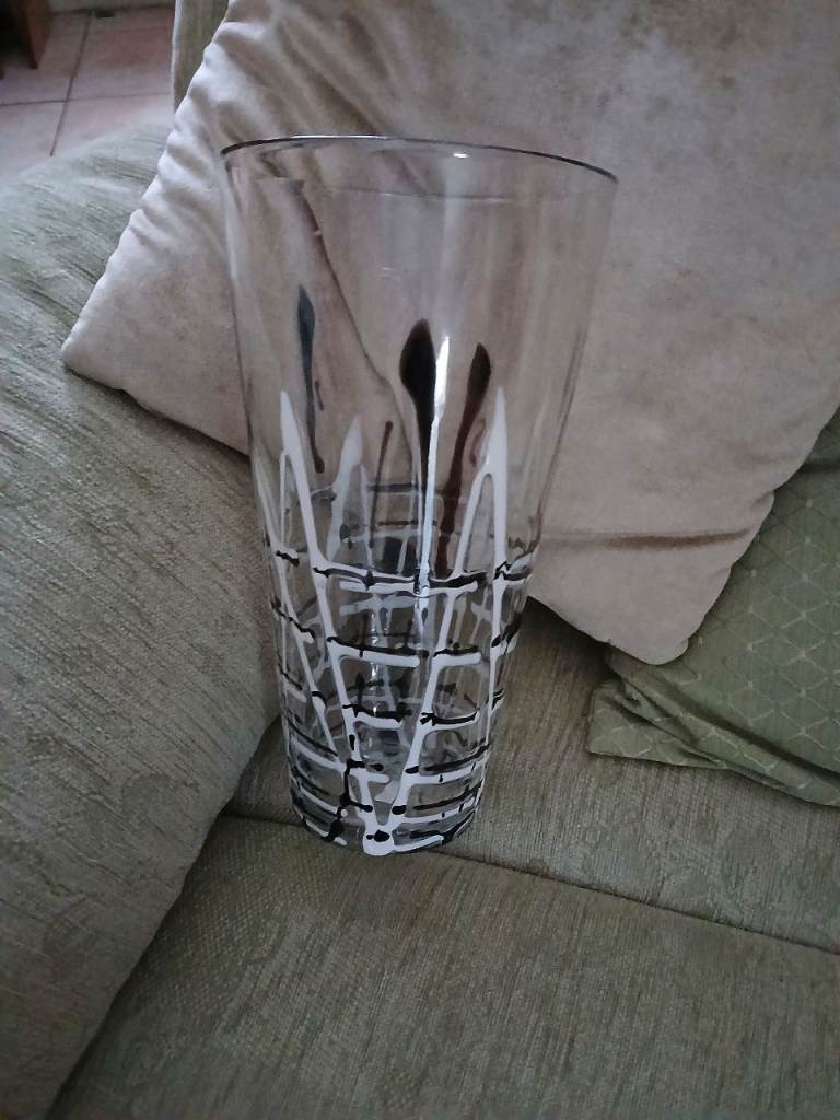 Large black and white vase