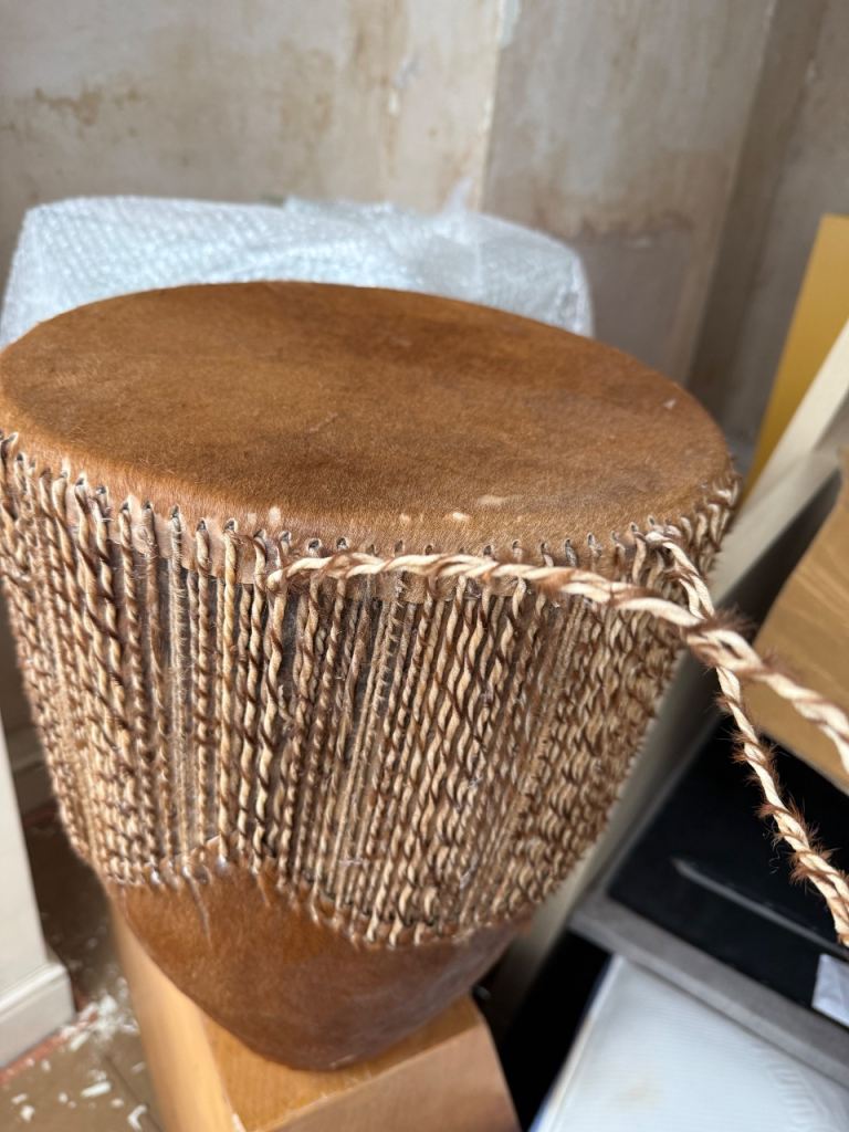 Djembe Drum - Hand-Carved with Animal Hide Skin
