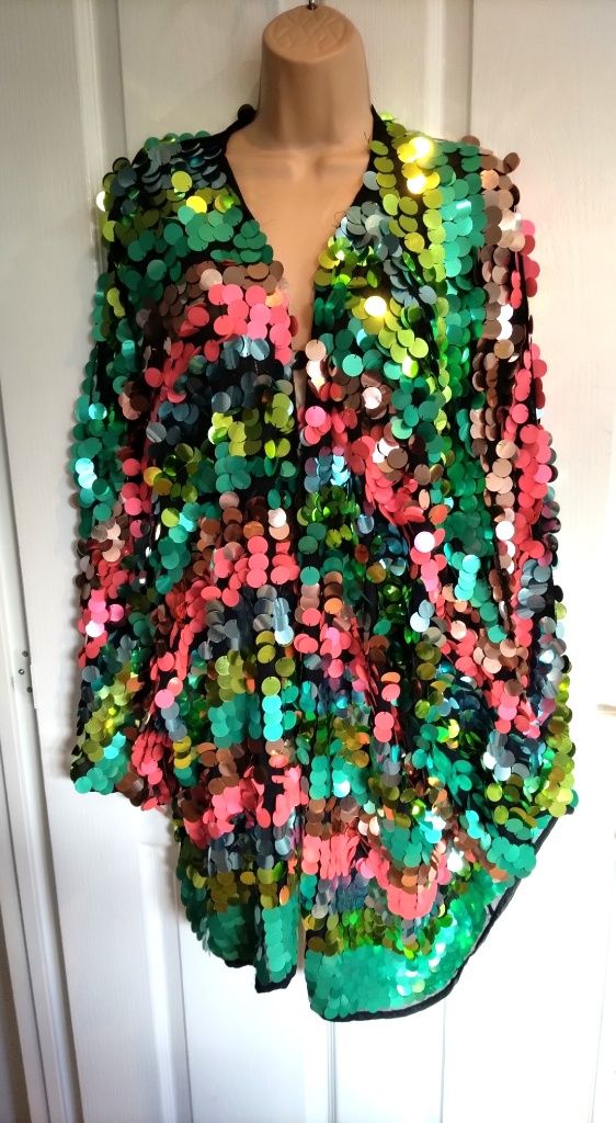 ASOS SIZE UK 26 LINED VERY VERY VERY VERY HEAVY SEQUINNED JACKET 