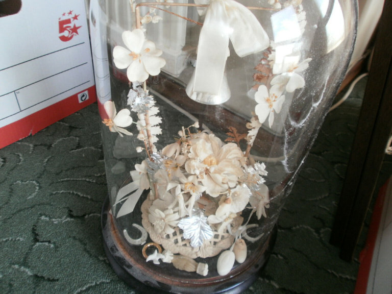 Very Rare genuine Victorian Antique Dome ( over 100 yrs old) with vintage wedding cake display