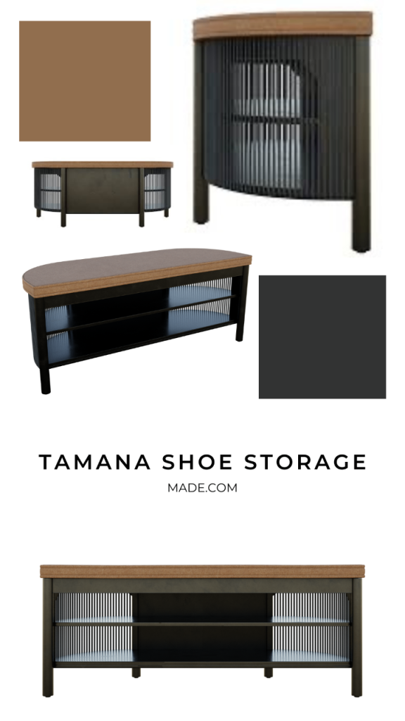 Hallway Shoe Rack Storage Bench - Acacia Wood Black (Retail Price: £264)