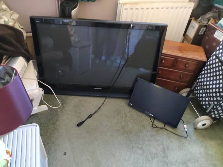 Classic Panasonic viera television and a 19 inch Alba television.