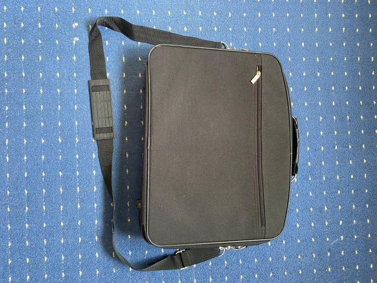 Laptop Bag with Shoulder Strap Black Fabric 