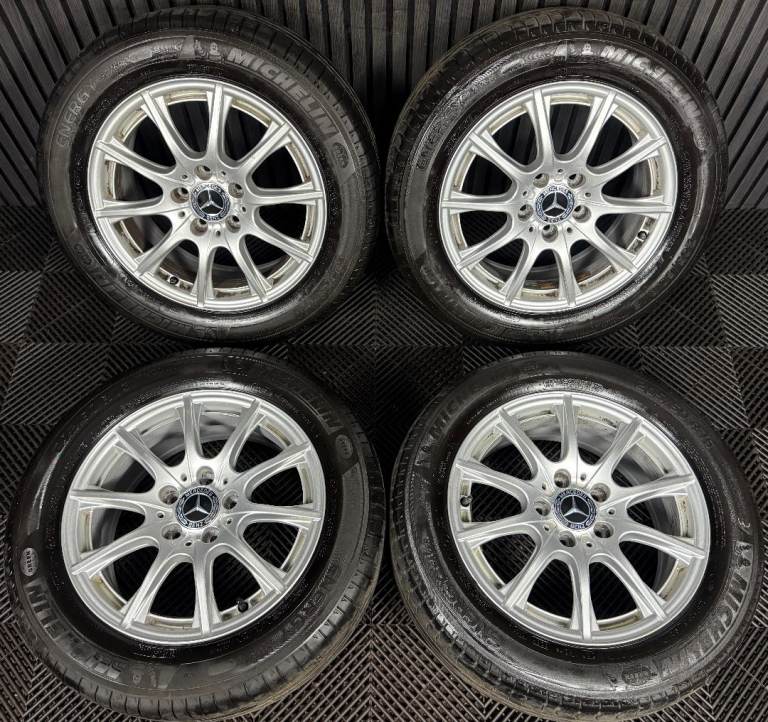 16'' GENUINE MERCEDES C CLASS W205 SILVER ALLOY WHEELS TYRES ALLOYS