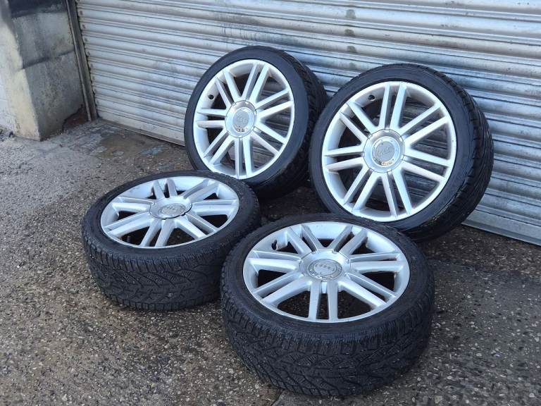 🌟Genuine Audi s3 18 inch alloy wheels 5x112 with MATCHING TYRES 7M++ AUDI A3 SKODA PASSAT GOLF 