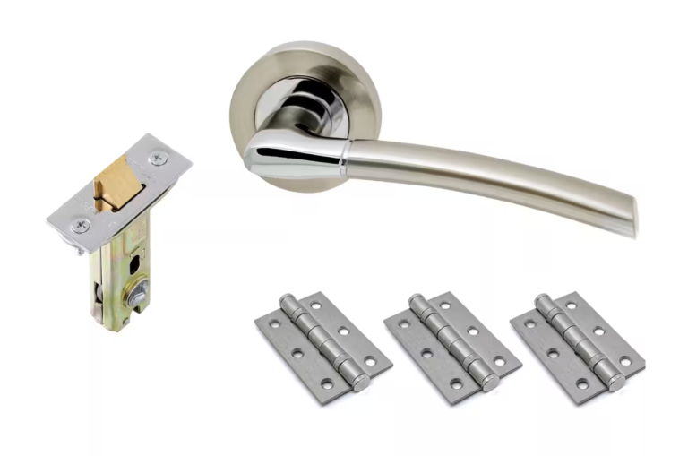 MORLEY HANDLE PACK - HIGH GRADE SATIN NICKEL & POLISHED CHROME DUAL FINISH - QTY 2 - BRAND NEW!