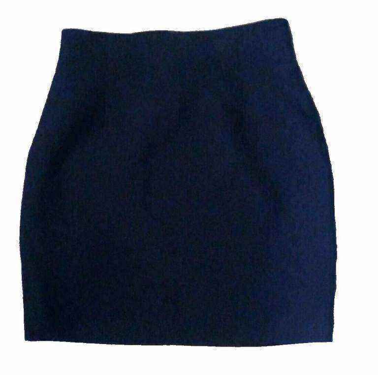 Semi High Waist Black Lined Tailored Shorter Length Pencil Skirt.Size 8/10.POST OR COLLECT!