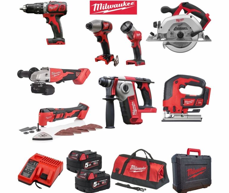 Milwaukee Power Tool Set with Batteries and Charger